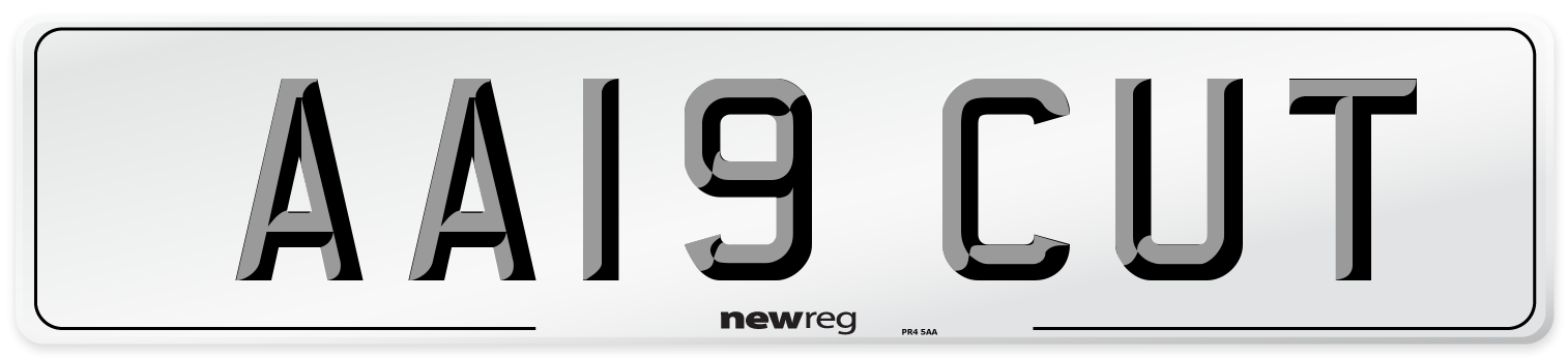 AA19 CUT Number Plate from New Reg